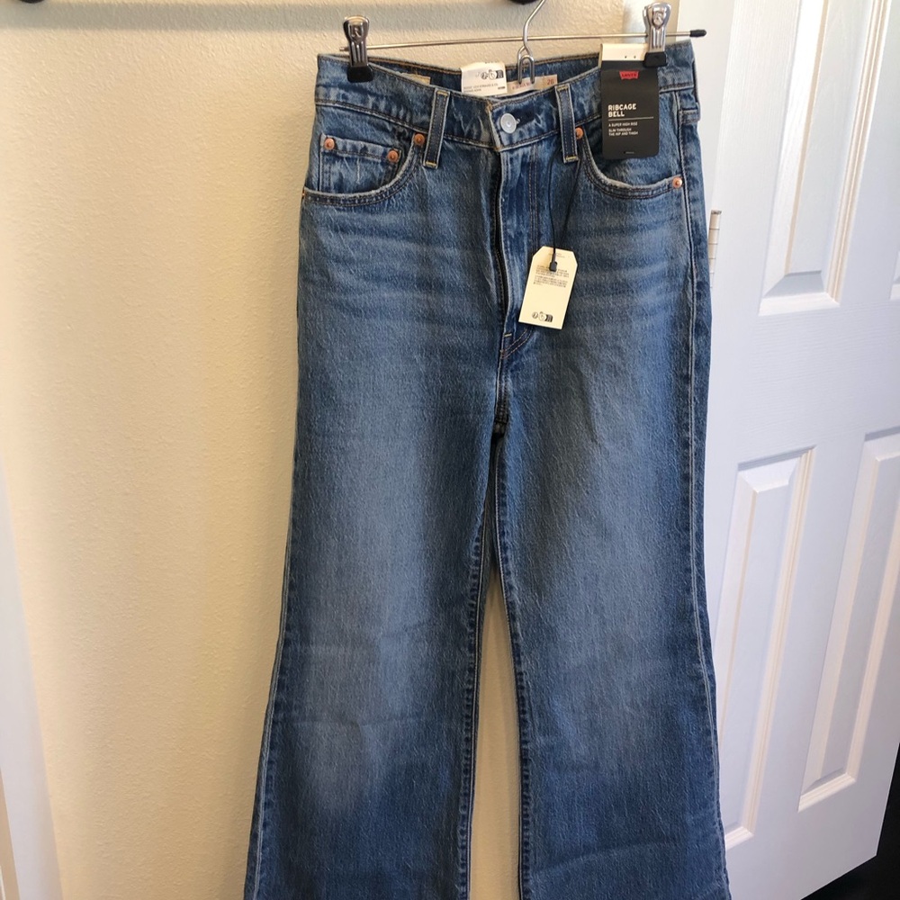 Levi’s rib cage bell jeans